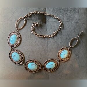 Turquoise and Bronze Women's Belt